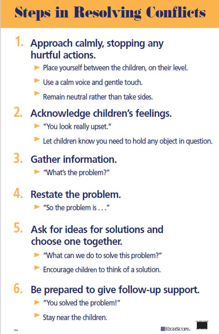 in Resolving Conflicts (Poster) - Conflict Resolution with Young Children- Betsy Evans, Educational Consultant